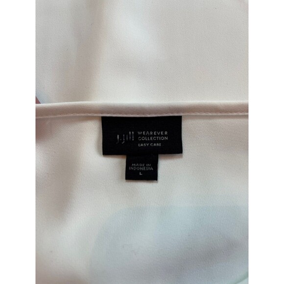 J Jill Wearever Tunic Top White V-Neck Long Sleeve Side Vents Flowy Career L - Picture 3 of 15